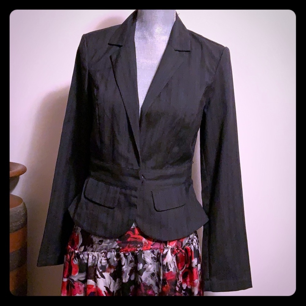 NWT Black and blue pinstriped suit jacket blazer